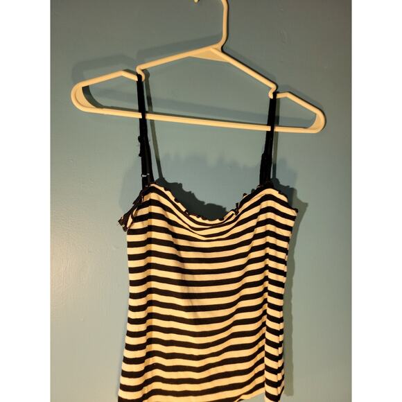 Heart & Hips Womens Black and White Striped Tank Top Size M - Picture 2 of 6